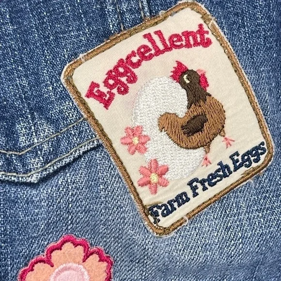 BABY Gap Denim Skirt 12-18m With Patches - Picture 8 of 10